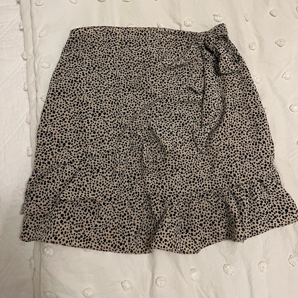 Animal print wrap skirt